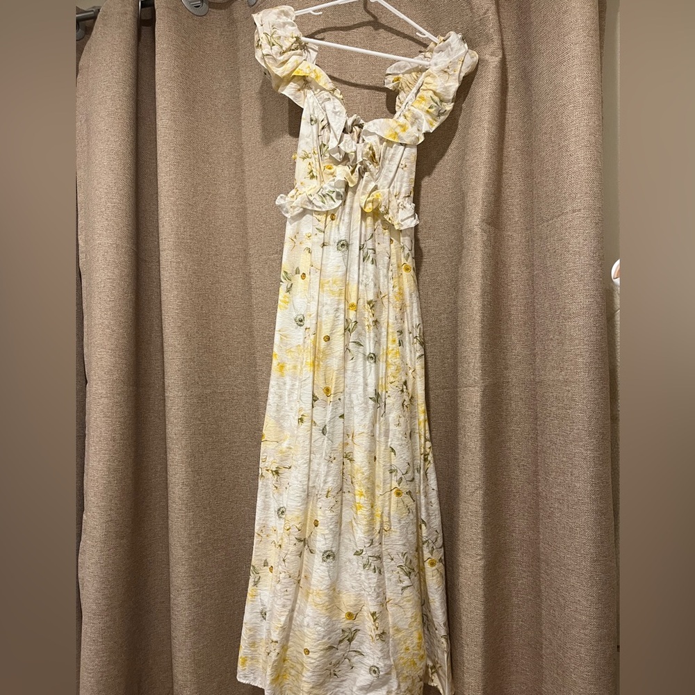 H&M cream and yellow floral Maxi dress